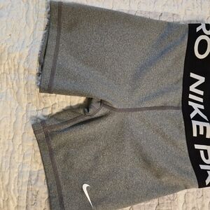 Gently Used Nike Pro Heather Gray Performance Shorts Size Child Med.